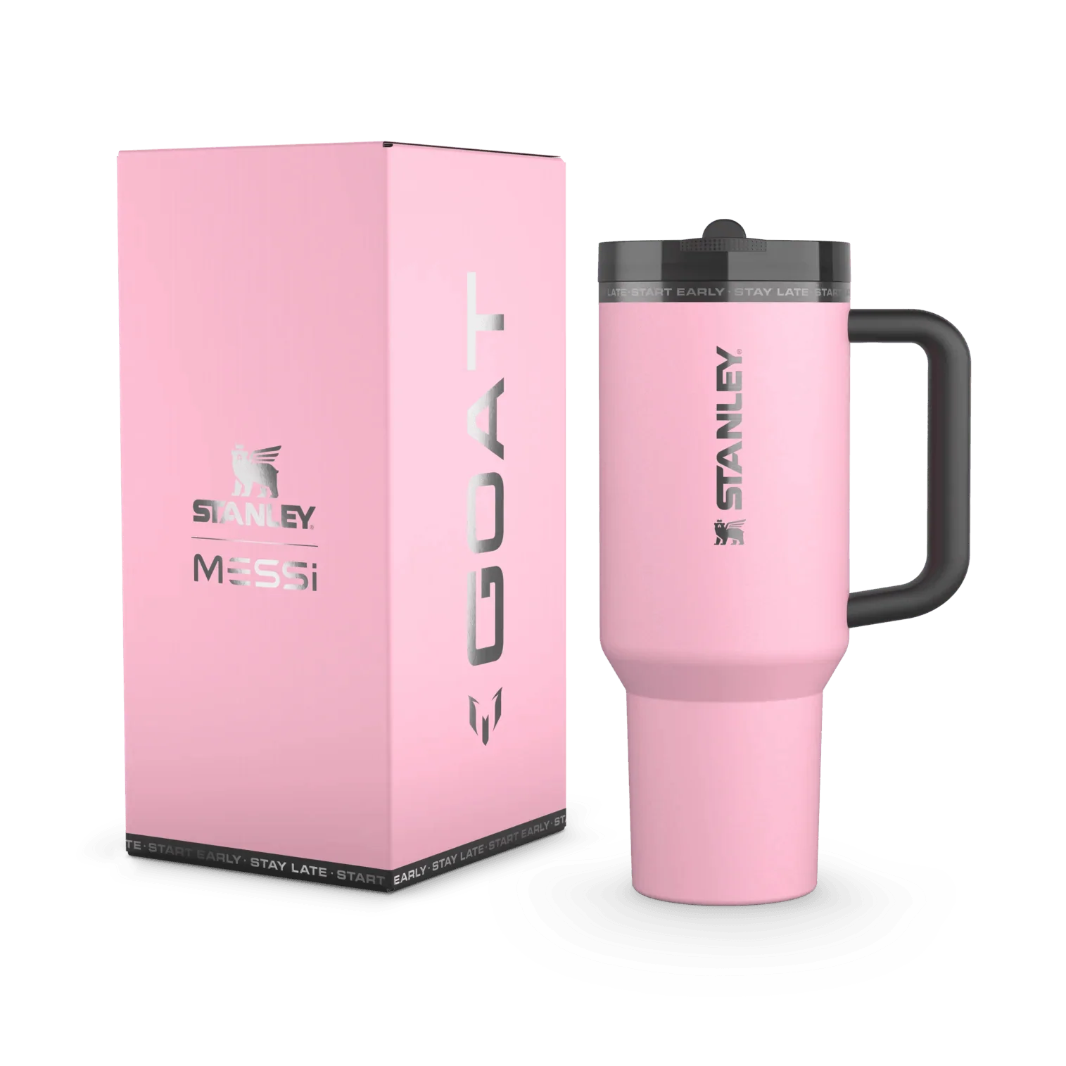 The Messi x Stanley Quencher Protour Flip Straw Tumbler | 40 oz (Goat Pink)