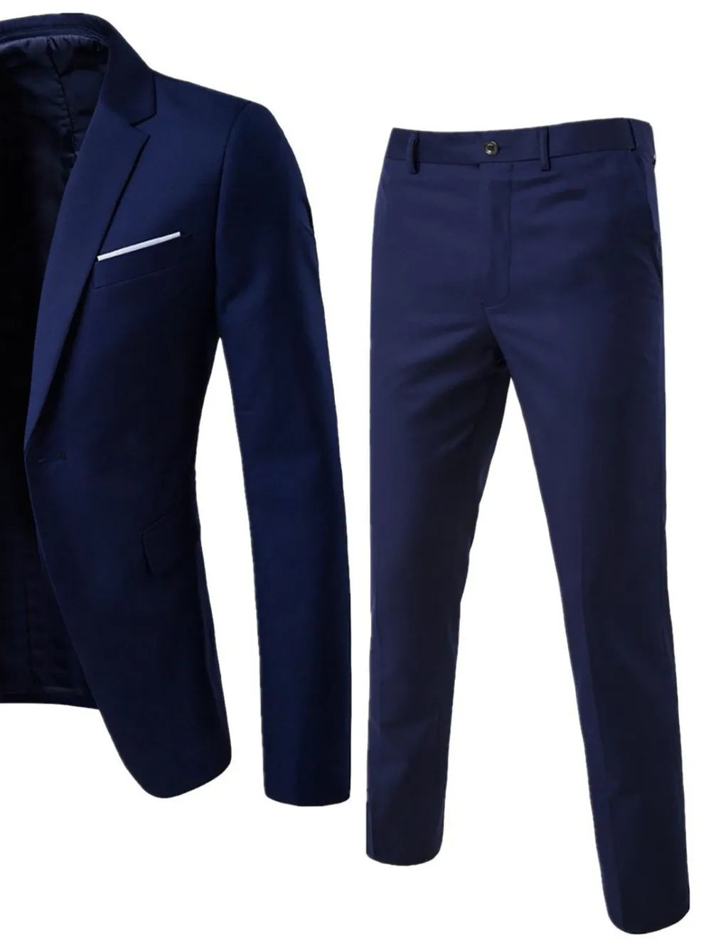 Men's Full Size Slim Fit One Button Top and Pants Two-Piece Blazer Set Plus Size