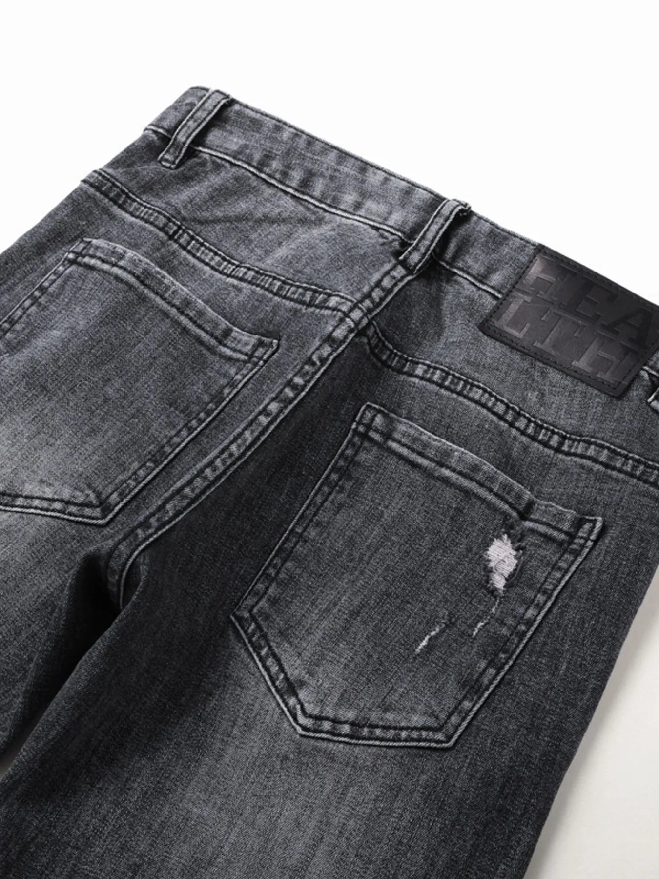 Men's Distressed Slim Fit Ripped Jeans