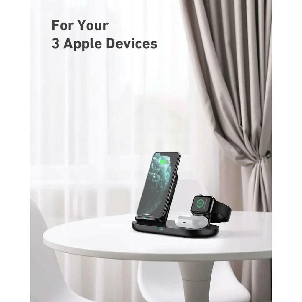 AUKEY 3-in-1 Wireless Charger Black