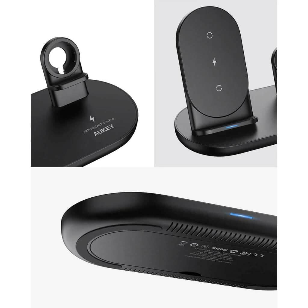 AUKEY 3-in-1 Wireless Charger Black