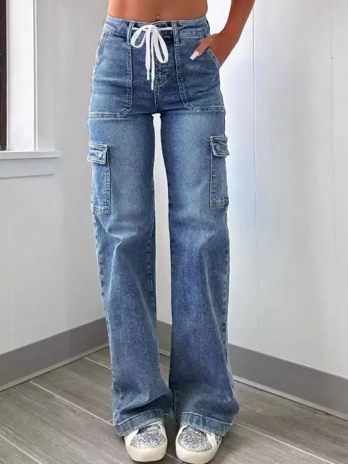 Washed Jeans with Pockets