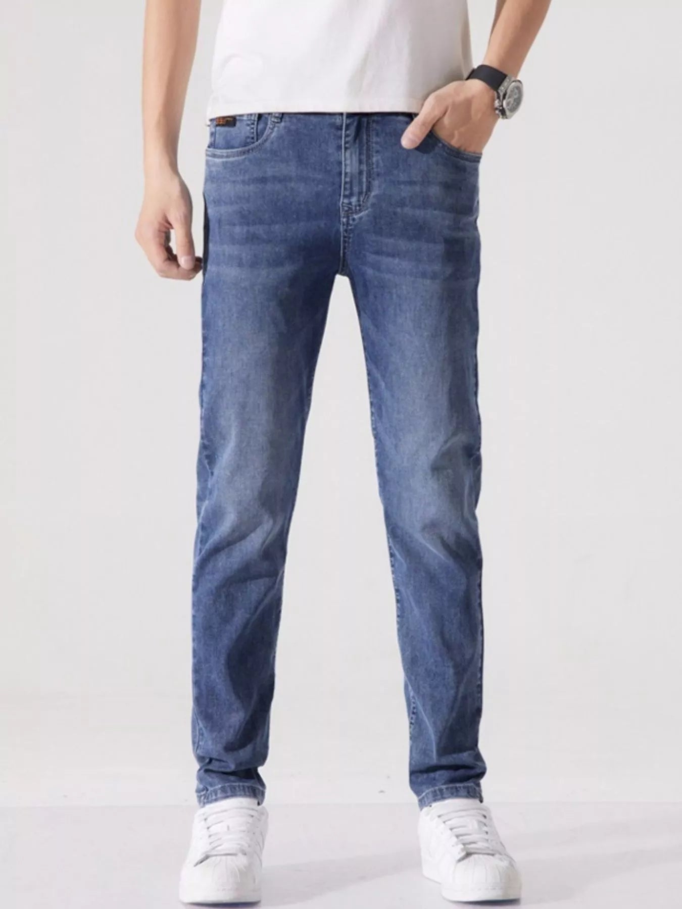 Men's Washed Slim Fit Jeans