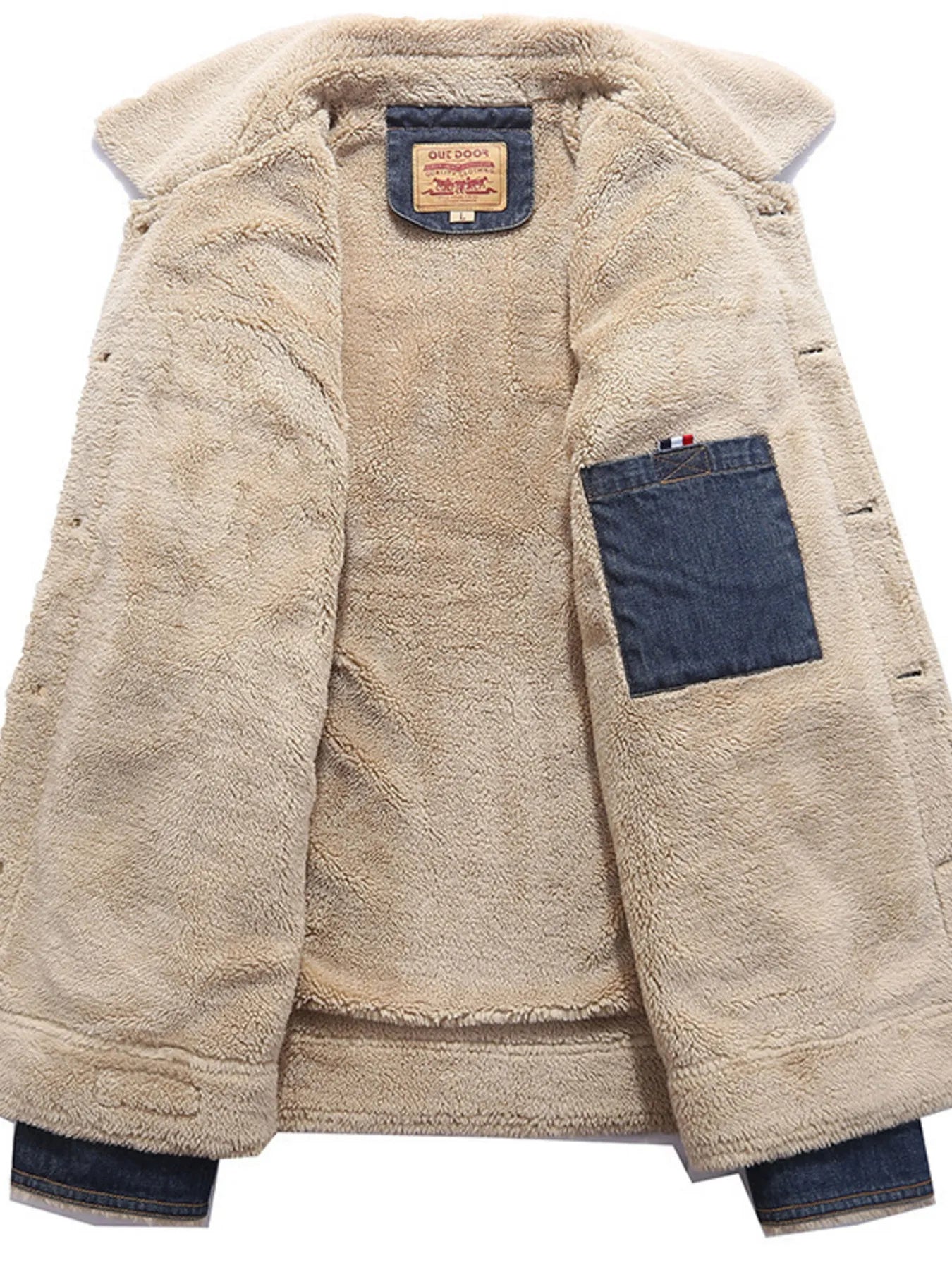 Men's Full Size Sherpa Lined Denim Jacket Plus Size