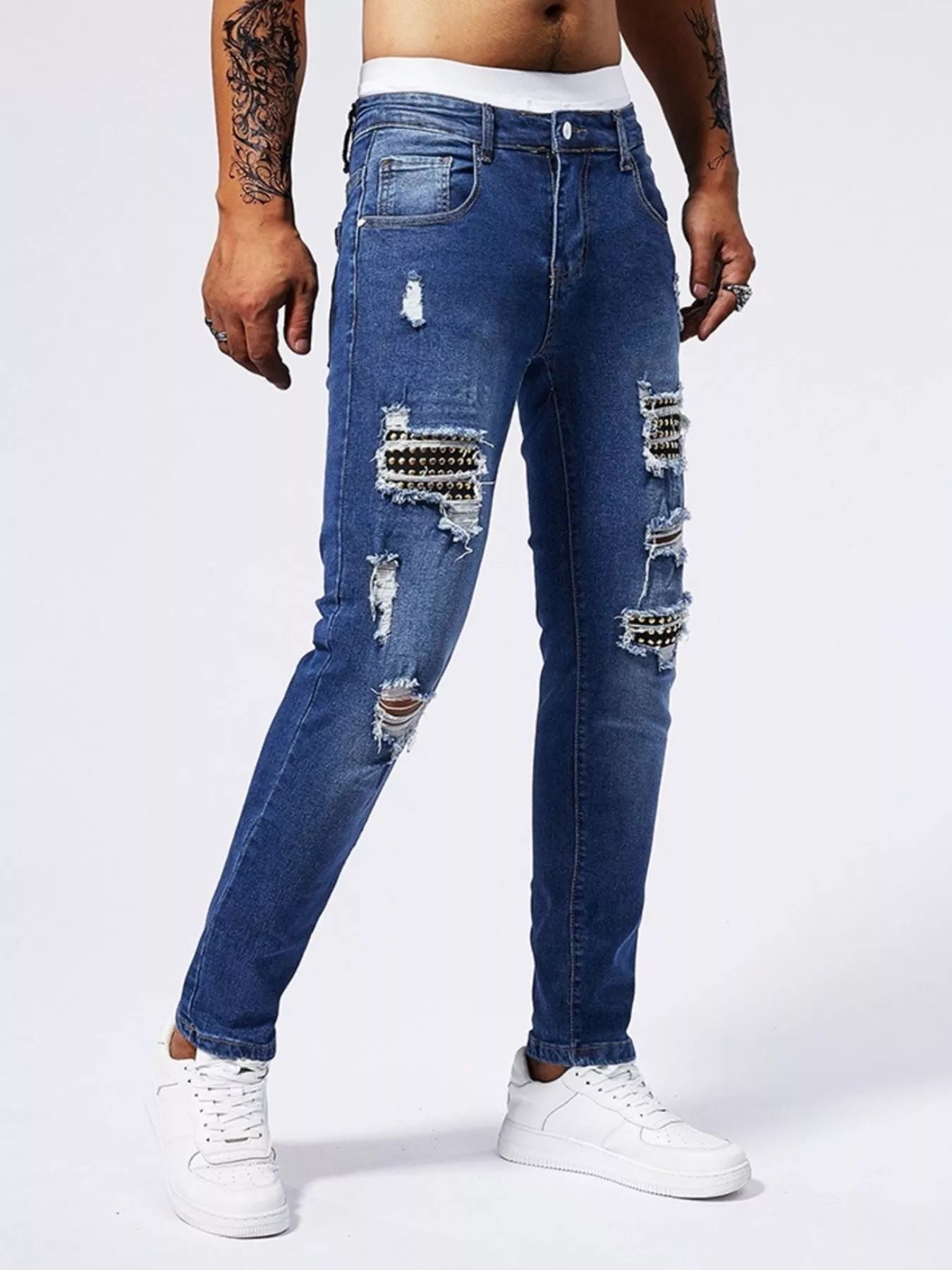 Men's Distressed Slim Fit Jeans