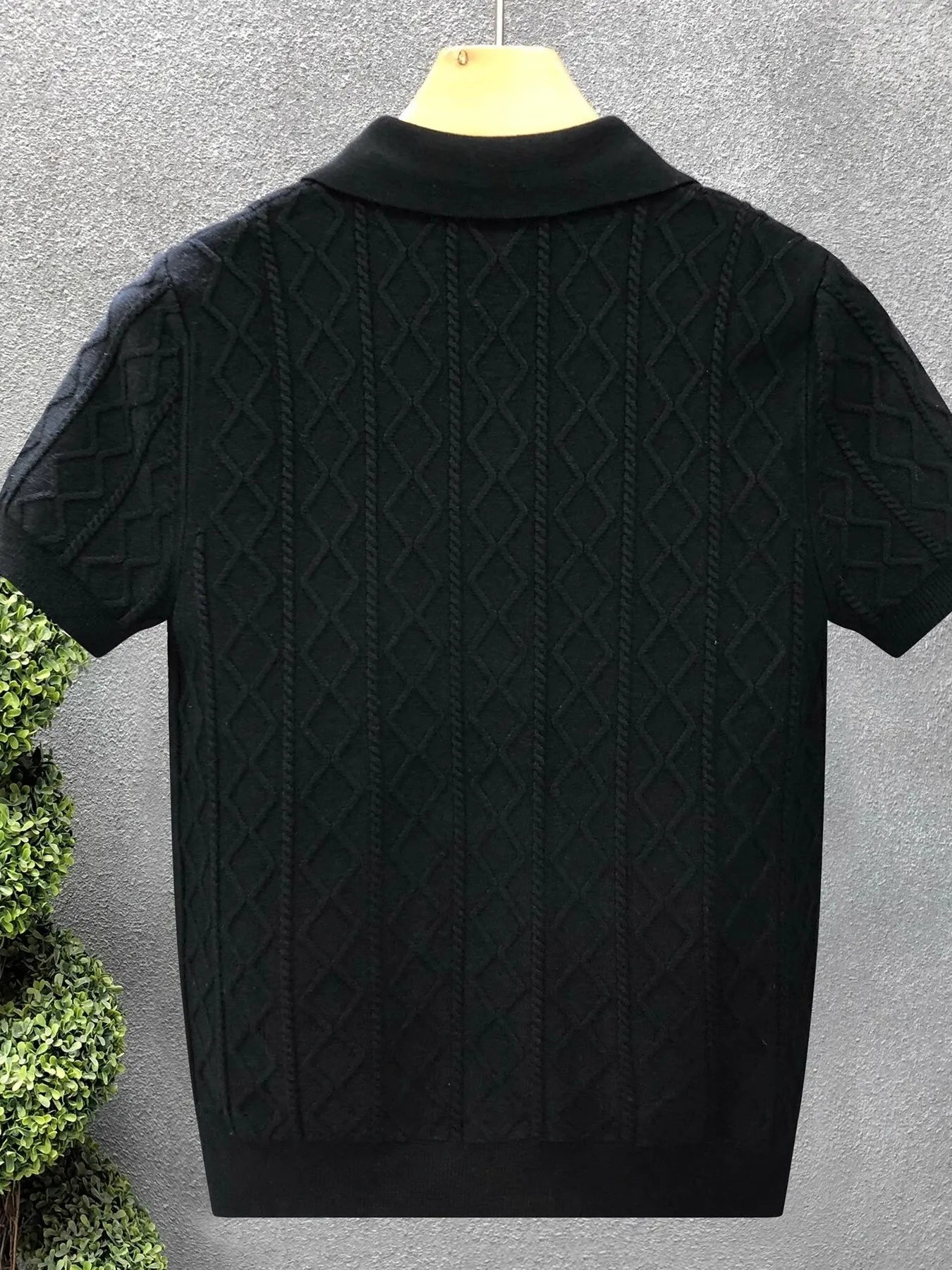 Men's Plus Size Basic style Collared Neck Knit Polo