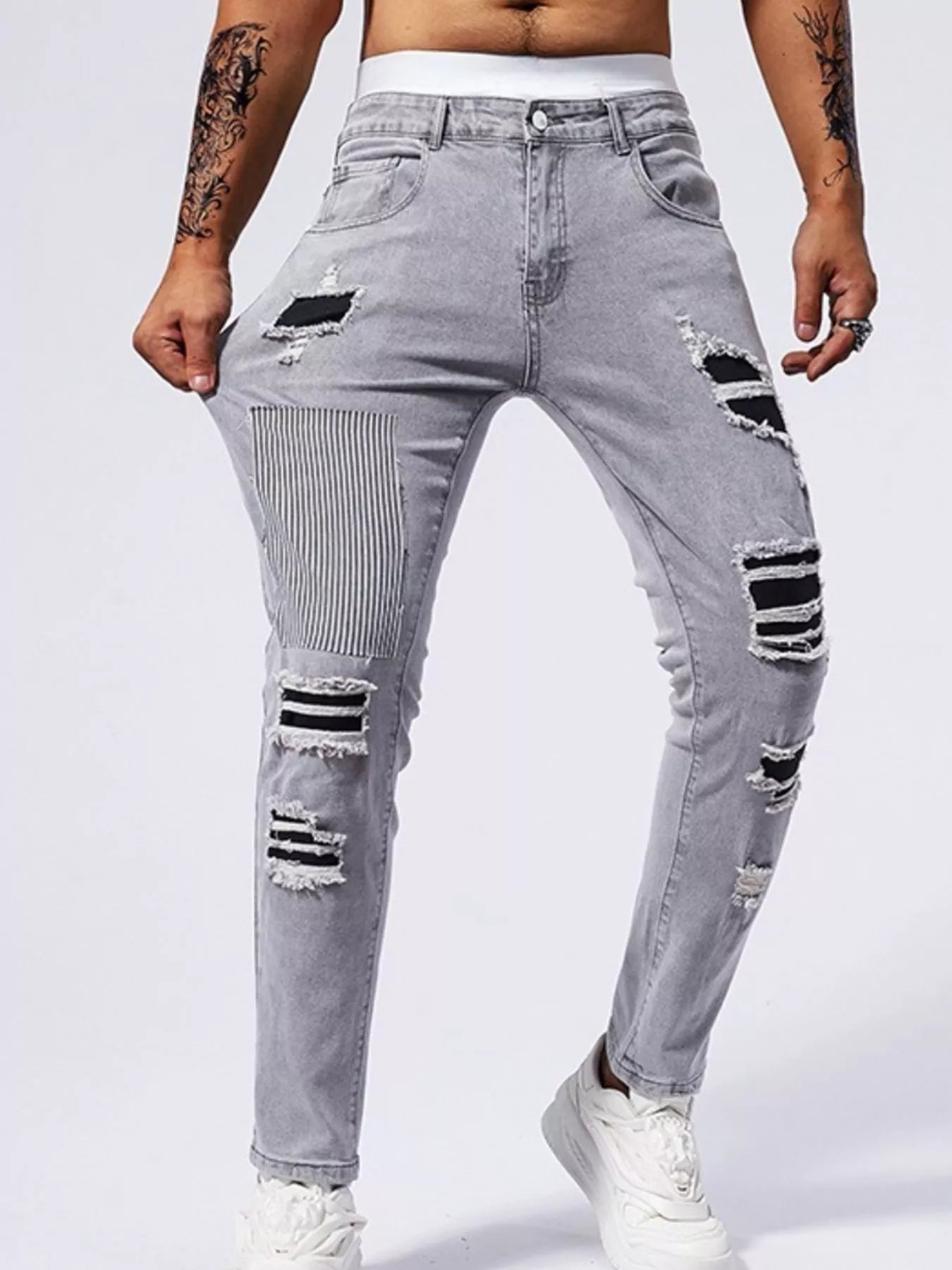 Men's Distressed Slim Fit Jeans