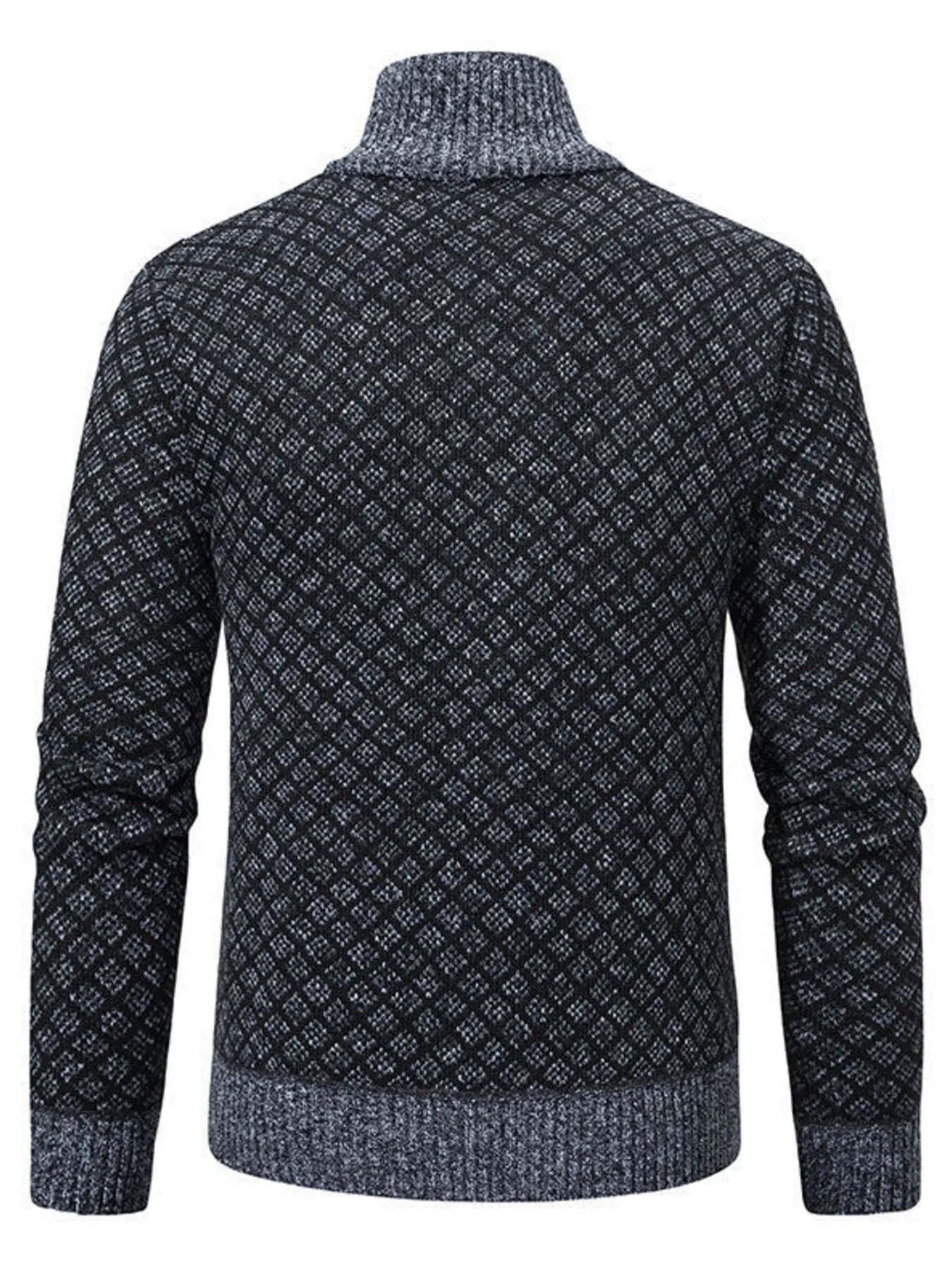 Men's Plus Size Zip-Up Knit Cardigan