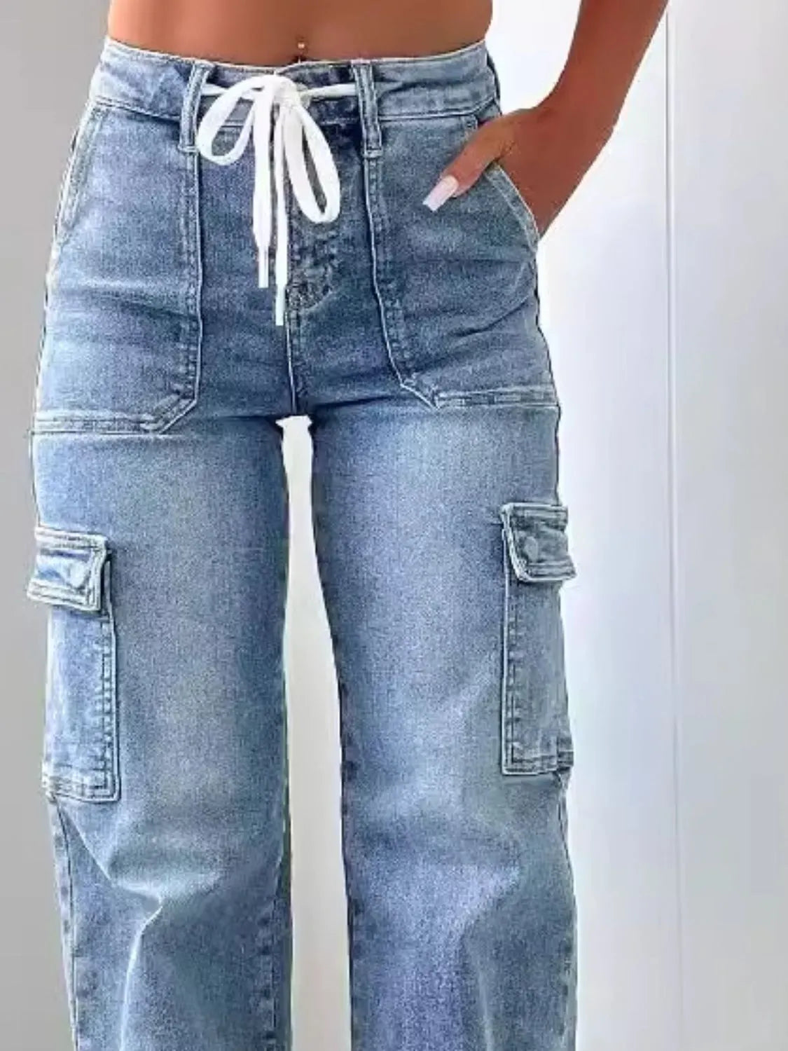 Washed Jeans with Pockets