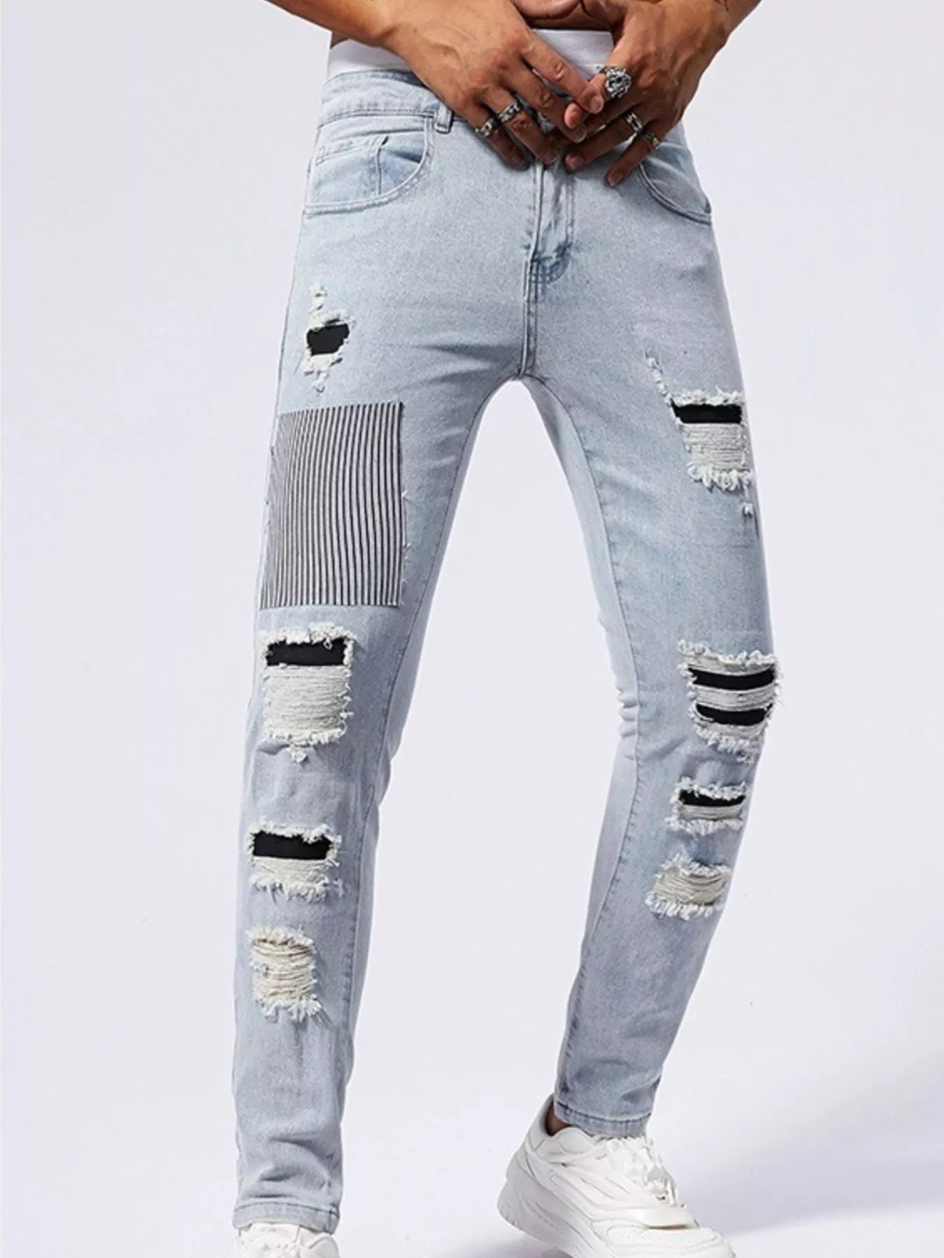 Men's Distressed Slim Fit Jeans