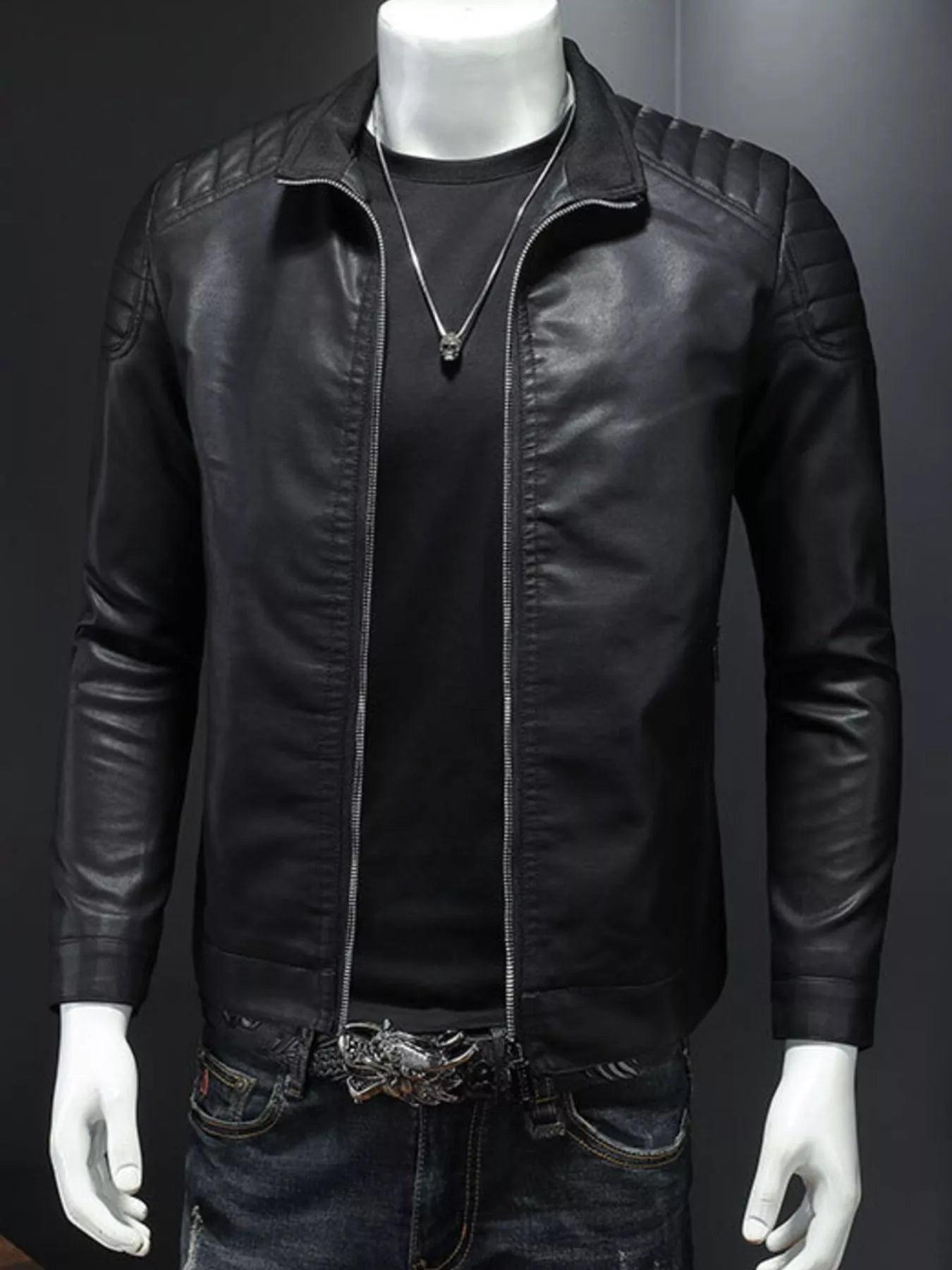 Men's Plus Size Zip Up Long Sleeve Jacket