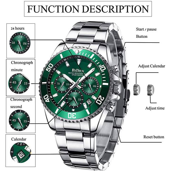 Men's Stainless Steel Watches Chronograph