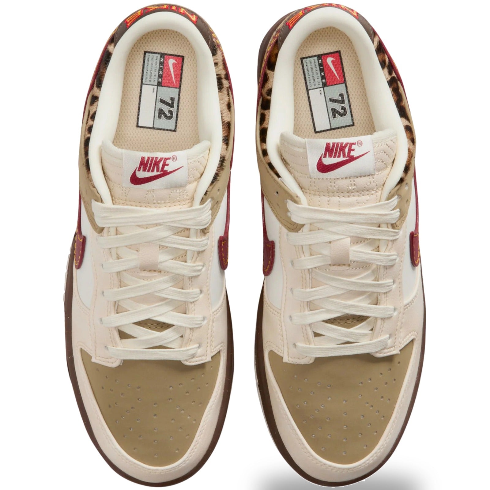 Nike Dunk Low Retro Khaki Team Red Pearl White Leopard (Women's)