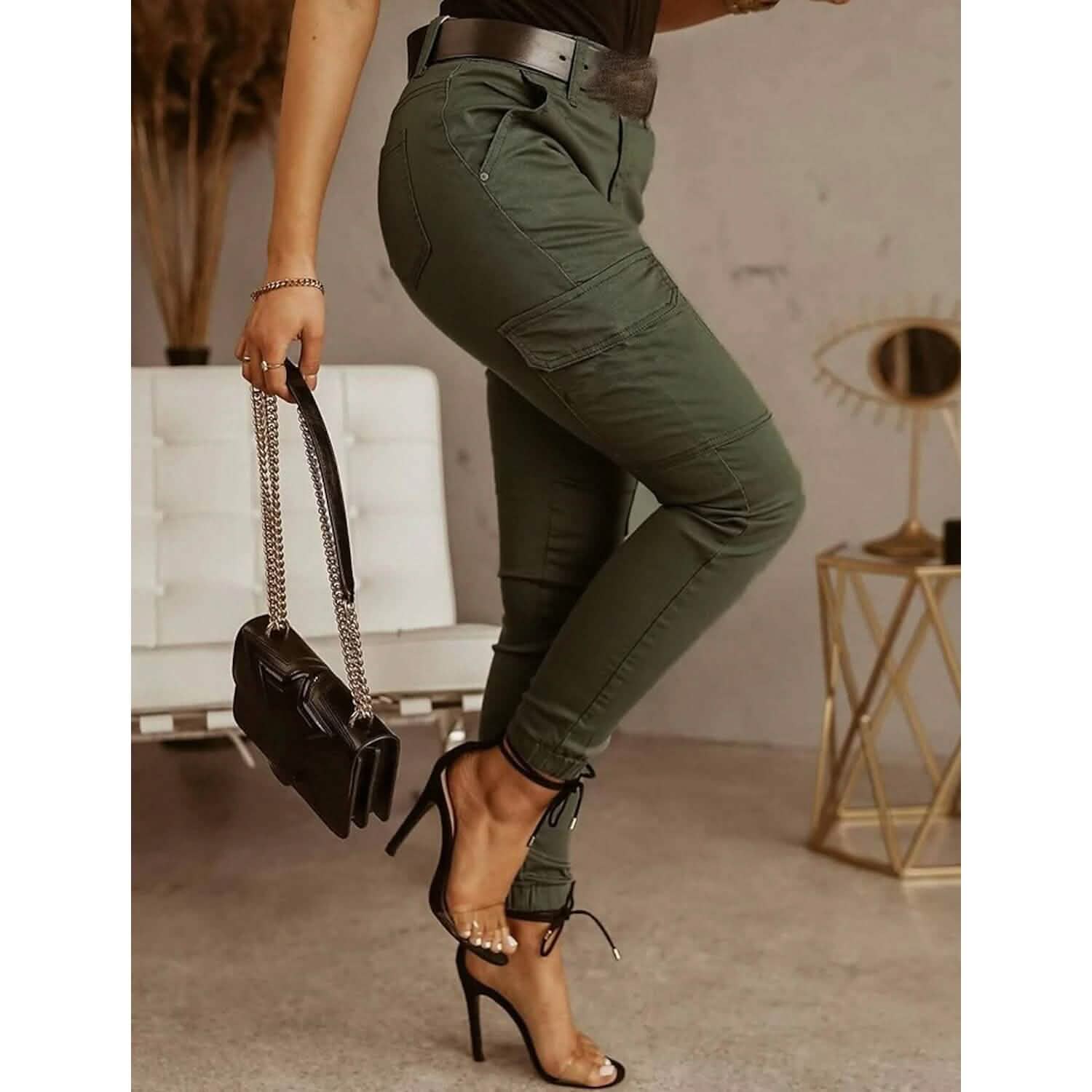 Women's Basic Essential Casual Sporty Tactical Cargo Trousers